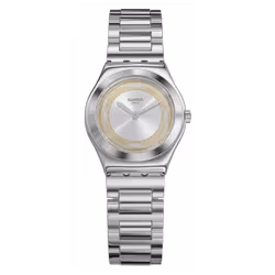 Montre Pour Femme Swatch GOLDEN RING YSS328G - Fonctions Heure - Mouvement Quartz - Étanche 3 Bar - Matière du bracelet Acier ...