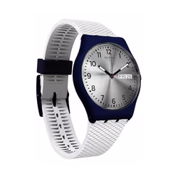 Montre Pour homme Swatch White Delight GN720 - Fonctions: Date & Heure - Mouvement Quartz - Étanche 3 Bar - Matière du bracel ...