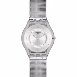 Montre Swatch Metal knit Again - Mouvement Quartz - Etanche 30 mètres - Bracelet en acier inoxydable - Fermoir Boucle - Coule ...