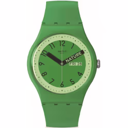 Montre SWATCH Proudly Green - Mouvement Quartz - Etanche 30 mètres - Fermoir, Bracelet et Boîtier en Matériau biosourcé - Fer ...