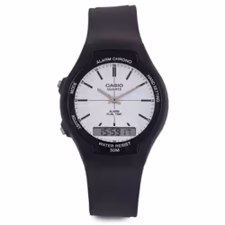 Montre Homme CASIO - Affichage: Analogique & Digital - Forme: Ronde - Boitier & Bracelet & verre en Résine - Résistance à l'e ...