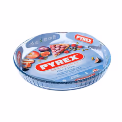 Moule à Tarte Rond PYREX BAKE&ENJOY - Taille: 25 cm - Résistant aux chocs thermiques - Peut passer du congélateur à 20°C au f ...