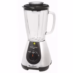 Moulinex LM310E10, Mélangeur de table, 1,5 L, Fonction d'impulsion, Pileur de glace, 500 W, Noir, Acier inoxydable
