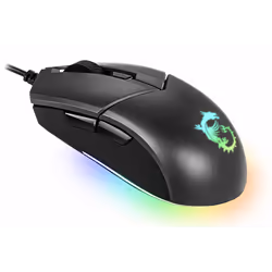 Souris Gamer MSI Clutch GM11 - 6 boutons pour droitier - Capteur optique Pixart PMW-3325 5000 dpi (400 / 800 / 1600 / 3200 /  ...