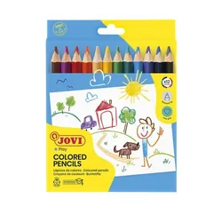 Pack de 12 Couleurs de cire JOVI en Bois Maxi Triangulaire