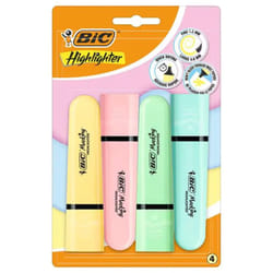 Pack de 4 Surligneurs Bic Highlighter Pastel Assorties