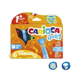 Carioca Teddy Marker 1+ stylo-feutre Extra-large Multicolore 6 pièce(s)