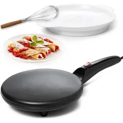 Pack De Crêpière Electrique Einbo SP-5208 + Fouet + Bol - Noir