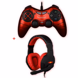 Manette Filaire Konix Drakkar Blood Axe + Casque Skald - Manette Blood Axe: Boutons optimisés: Boutons d’action numériques, 2 ...
