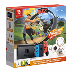 Pack Nintendo Switch Ring Fit Adventure: Console Nintendo Switch Neon+ paire de manettes Joy-Con + Support Joy-Con + station  ...