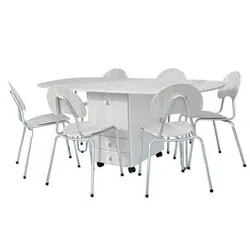 Pack Salle a Manger SOTUFAB Rabattable Avec Tiroirs GM + 6 Chaises FAMILIA