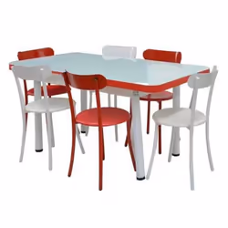 Pack Salle a Manger SOTUFAB TULIPE - 6 Chaises SPOT - Design moderne et trés pratique - Dimensions: 130/160 x 80 cm