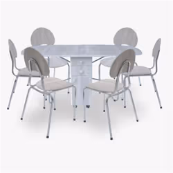 Pack SOTUFAB salle à manger table rabattable à tiroir + 6 chaises - Utilisation: extérieure et intérieure - Pliable pour opti ...