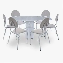 Pack SOTUFAB Salle A Manger Rabattable A Tirroir + 6 Chaises