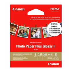 Papier Photo Brillant CANON PLUS GLOSSY II - Technologie d'impression: Jet d'encre - Nombre de feuilles: 20 Feuilles - Forma ...