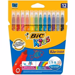 - 12 couleurs - Marqueurs BIC Kids Kid Couleur-Marqueurs facilement rincés avec la plupart des matériaux et du cuir,de sorte ...