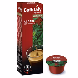 Capsules CAFFITALY Adagio - Nombre de Capsule: 10 Capsules - 100% Arabica - Intensité: 7/10 - Mélange d' Arabica pur provenan ...