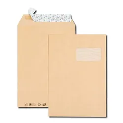 Paquet de 1000 Pochettes Kraft 260 x 360 Avec Fenêtre 11.5 x 6.5