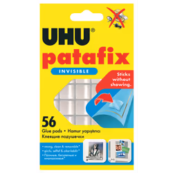 Patafix UHU Invisibles Double Face - 56 pastilles adhésives double face et invisibles - Transparentes - fixation rapide et pr ...