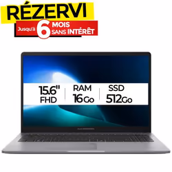 PC Portable ASUS ExpertBook P1 P1503 i7 13ème Gén 16Go 512Go SSD - Gris