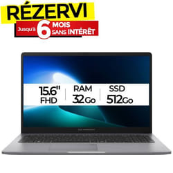 PC Portable ASUS ExpertBook P1 P1503 i7 13ème Gén 32G 512Go SSD - Gris