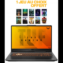 PC Portable ASUS TUF Gaming F17 R7-4800H 8Go 512Go SSD - Noir (TUF706IC-HX010T)
