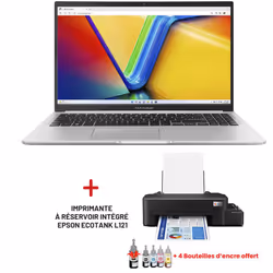 Écran : 15.6" FHD, (1920 x 1080px) 16:9 LED Full HD - Processeur : Intel Core I3-1315U(3.5 GHz Up to 4.5 GHz ,10 Mo Intel Sma ...