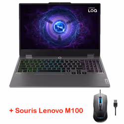 Pc Gamer Lenovo LOQ3 15IAX9 - Ecran : 15.6" FHD (1920x1080) IPS 300nits Anti-reflet, 100% sRGB, 144Hz - Processeur : Intel Co ...