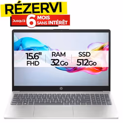 PC Portable HP 15-fd0095nk i5 13è Gén 32G 512Go SSD - Silver