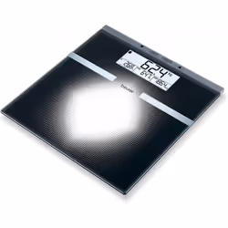 Pèse Personne Électronique En Verre BEURER BG21 - Capacité de poids maximum: 180 kg - Écran LCD à 2 lignes - Surface dappui e ...