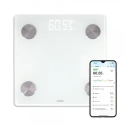 Pèse Personne Impédancemètre Connecté LIVOO DOM528W - Blanc