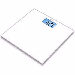 Pèse Personne en Verre - Charge Max 150 kg - Écran LCD ultra-large - Rétroéclairage bleu - surface d’appui : 30 x 30 cm - Tai ...