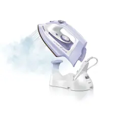 Philips AZUR 2-in-1 GC4810/27 fer à repasser Semelle en anodilium 2000 W Lilas, Blanc