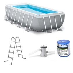 Piscine Intex Métal Frame Rectangulaire 4 x 2 x 1.22 m - Gris