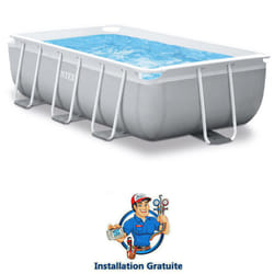 Piscine Tubulaire Intex Prism Frame Rectangulaire 3x1.75x0.8m Gris