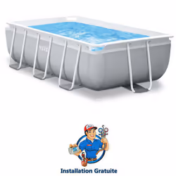 Piscine Tubulaire Intex - Forme : Rectangulaire - Type de structure : Tubulaire - Matière structure : PVC / Acier - Dimensio ...