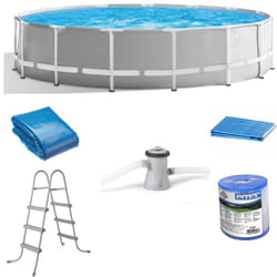 Piscine Tubulaire Intex Prism Frame Ronde 4.57 x 1.07 m Avec Pompe - Gris
