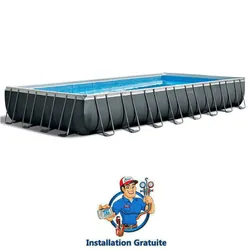 Intex 26374 piscine hors sol Rectangle 54368 L Noir