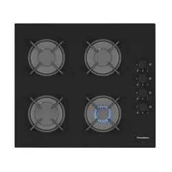 PLAQUE A GAZ PREMIUM 4 FEUX 60 CM / VERRE NOIR