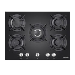 Plaque à gaz PREMIUM 5 feux 70 cm fonte avec sécurité - Noir (AP751.BS03)