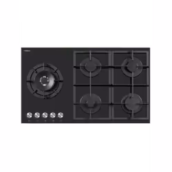 Plaque à gaz PREMIUM 5 feux 90 cm avec sécurité - Noir