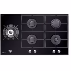 Plaque A Gaz Premium 5 Feux 90 Cm Noir