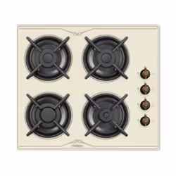 Plaque A Gaz Premium Rust Verre 4 Feux 60 Cm Avec Sécurité Beige