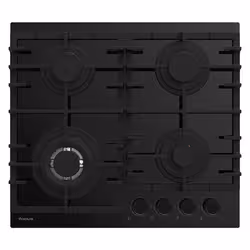 Focus F 8005BS - Plaque gaz 4 feux, 60 cm, avec thermocouple, vitro noir