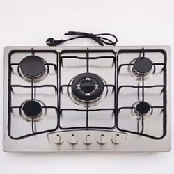 Plaque De Cuisson À Gaz Galaxy Naturel 5 Feux Verre Noir (IDEAL-5500)