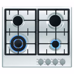 Plaque De Cuisson A Gaz Premium - Nombre de feux : 4 Feux - Largeur : 60 CM - Grille en Fonte - Chapeaux Brûleurs en fonte -  ...