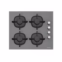 Plaque de cuisson encastrable SILVERLINE CS5343S01 - 60 cm - 4x Foyers à gaz - Verre noir commande laterale - Allumage intégr ...