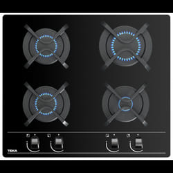 Plaque de cuisson encastrable à gaz Teka GBC 64000 / 4 Feux / 60 cm / Verre Noir