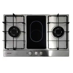 Plaque De Cuisson Encastrable Auxtar PFA821STTX-1-E 3 Feux 70Cm Silver