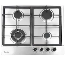 Plaque de Cuisson Encastrable Condor CTE64WAS1X 4 Feux 60Cm Inox